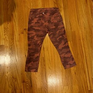 Lululemon Align High Rise Crop pants size 12 rose pink camouflage like new